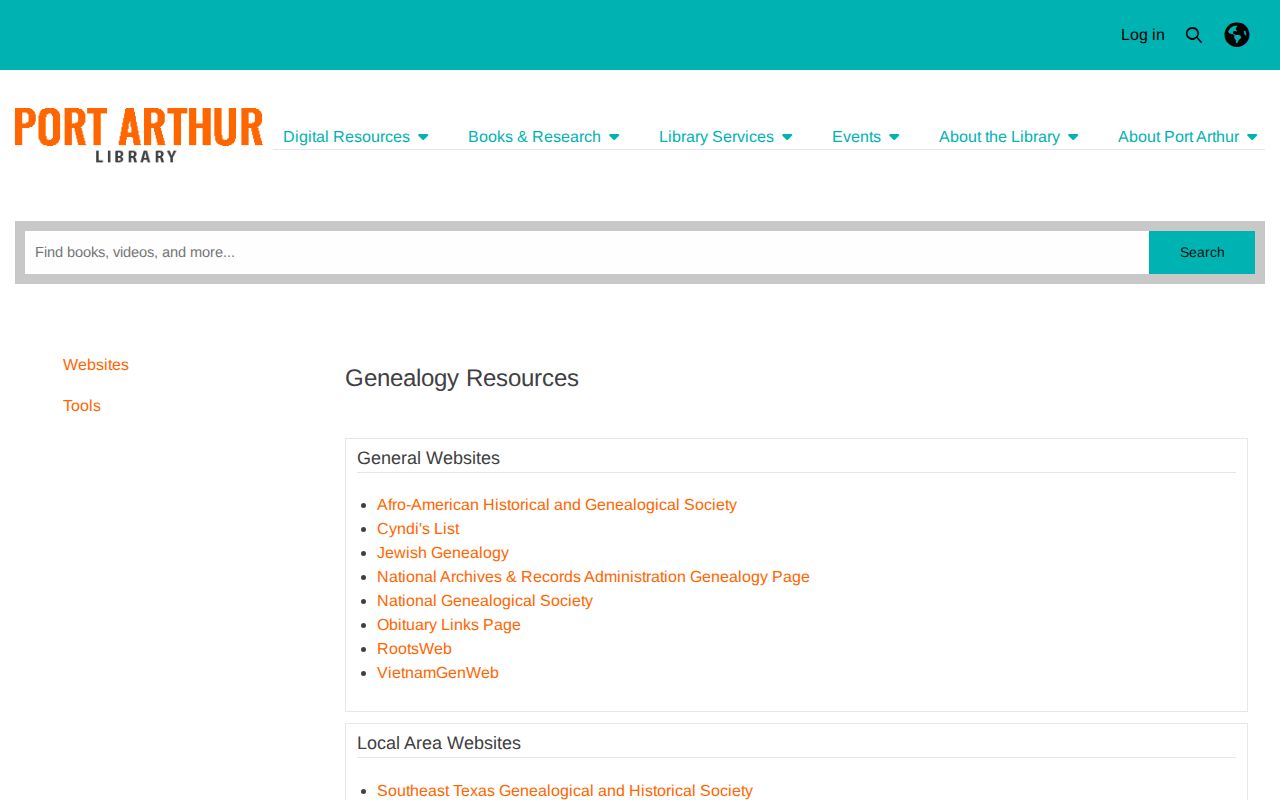Port Arthur city directory genealogy resources at Port Arthur Public Library