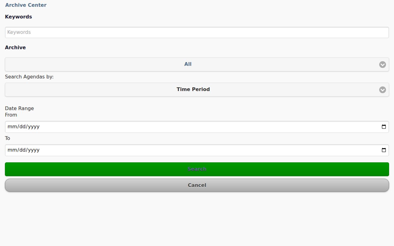 Port Arthur residents directory source showing the city archive keyword and date search