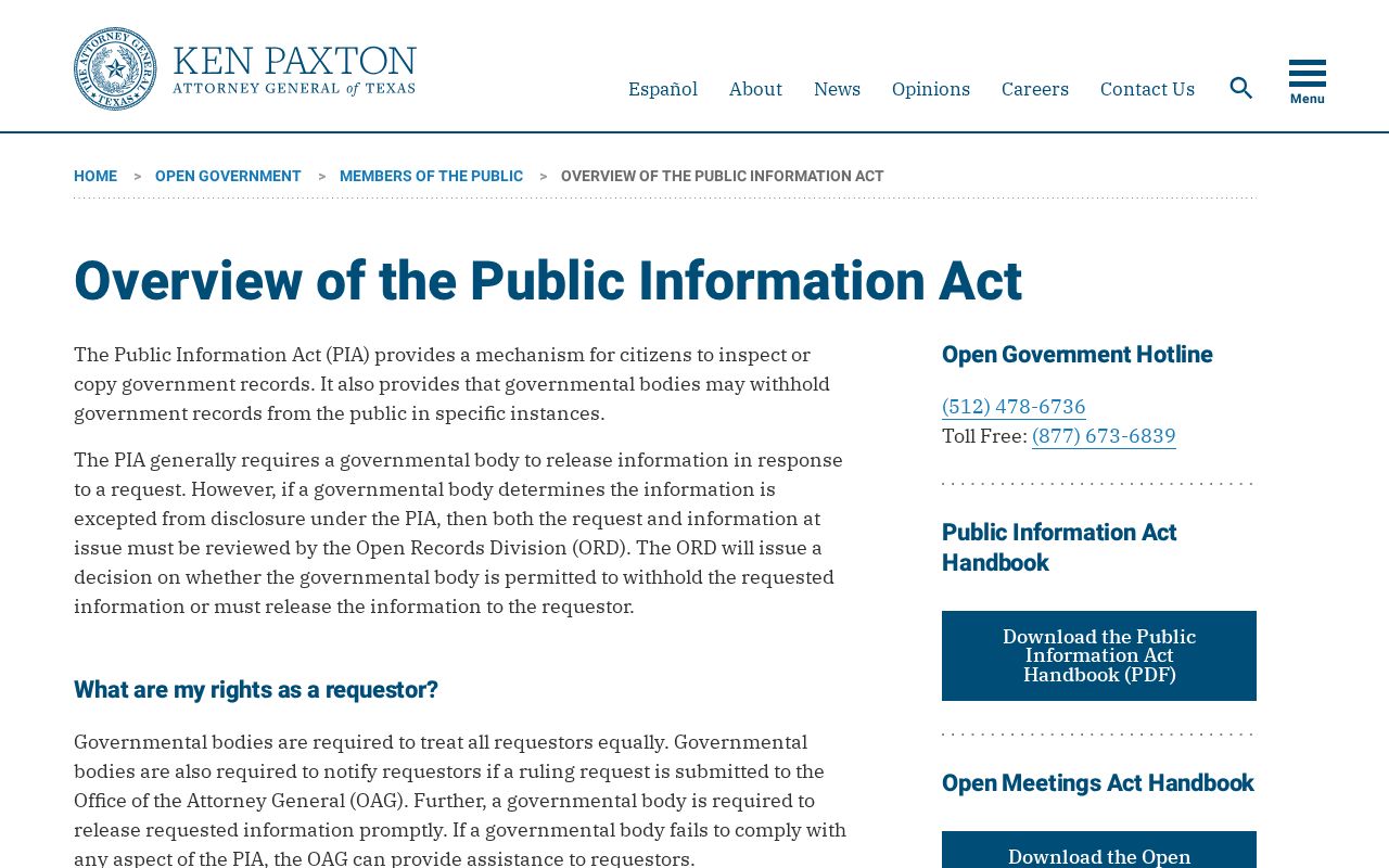 Port Arthur residents directory source showing the Texas Public Information Act overview