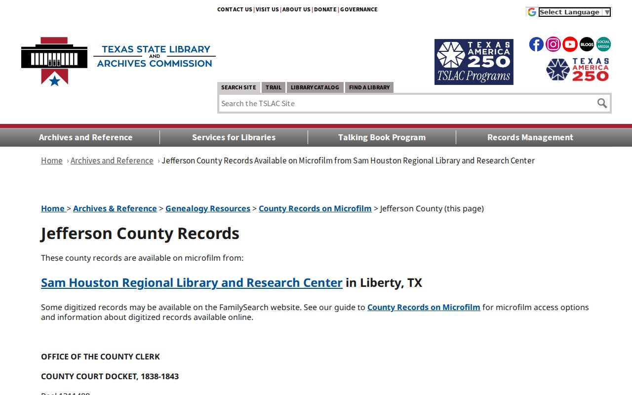Port Arthur previous residents research using the TSLAC Jefferson County deed-index guide